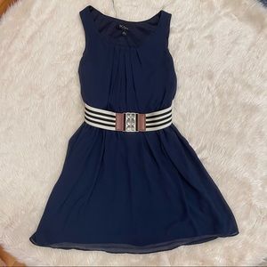 4/$25 BCX navy belted dress